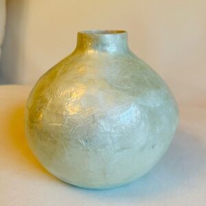 Capiz Shell Vase; Unique vase with a hint of blue, medium size #capiz